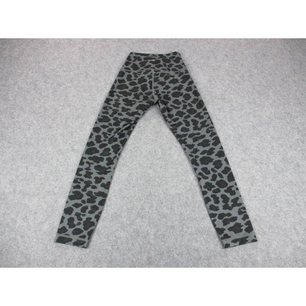 Lululemon Leggings Womens S Gray Animal Print High Rise Ankle Yoga Activewear